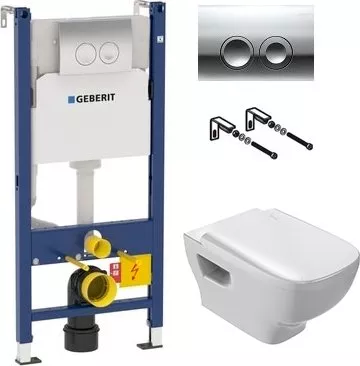 

Комплект Система инсталляции для унитазов Geberit Duofix Delta 458.124.21.1 3 в 1 с кнопкой смыва + Чаша для унитаза подвесного Jacob Delafon Struktura