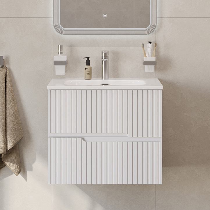 

Тумба под раковину без столешницы Cezares Duet 60 подвесная, bianco lucido