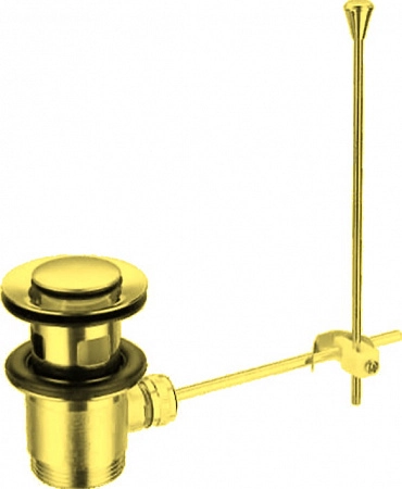 CZR-SA2-03 Донный клапан с переливом, механический, золото - фото 1
