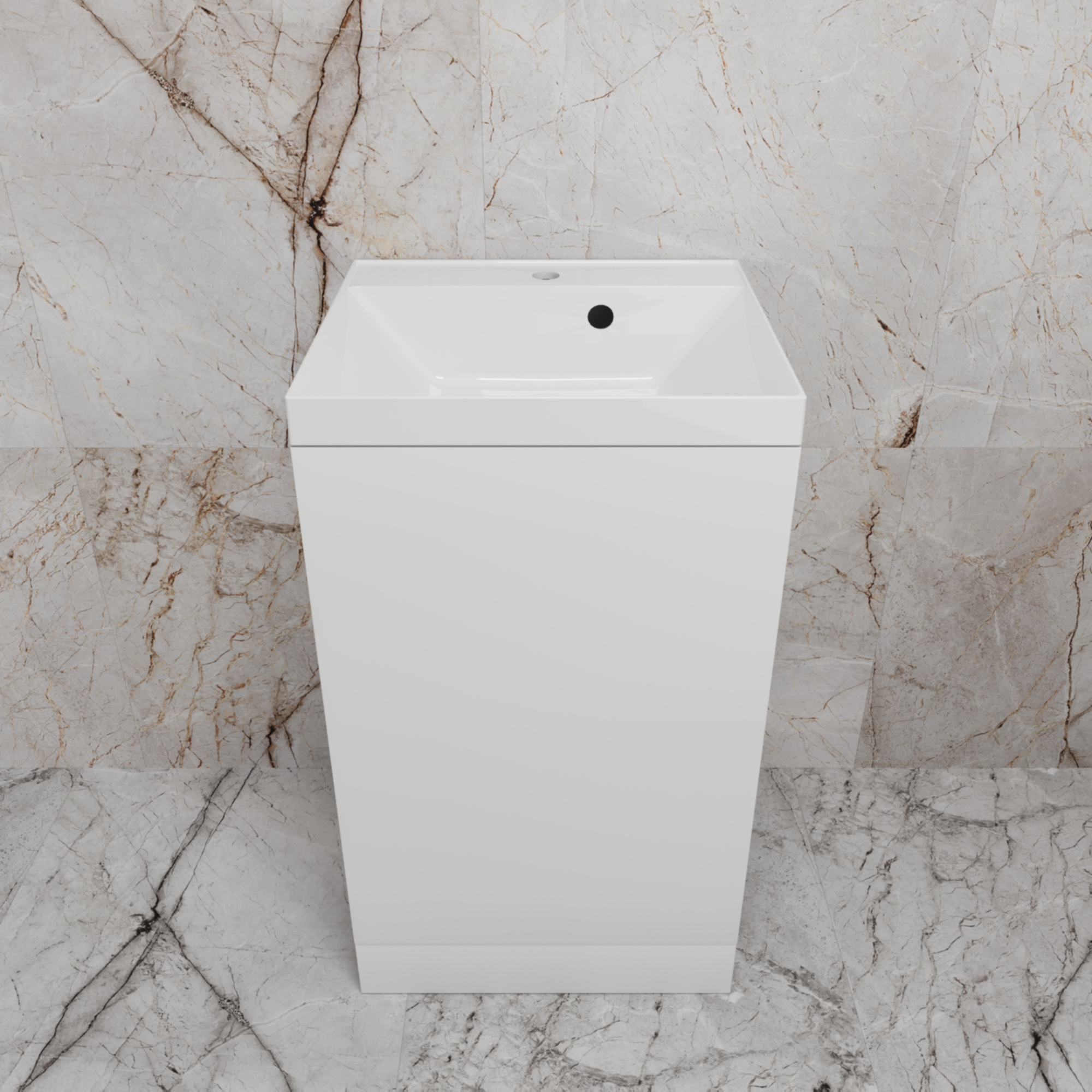 

Тумба с раковиной Style Line Моно 50 напольная, белый софт, раковина Asti 50 белая