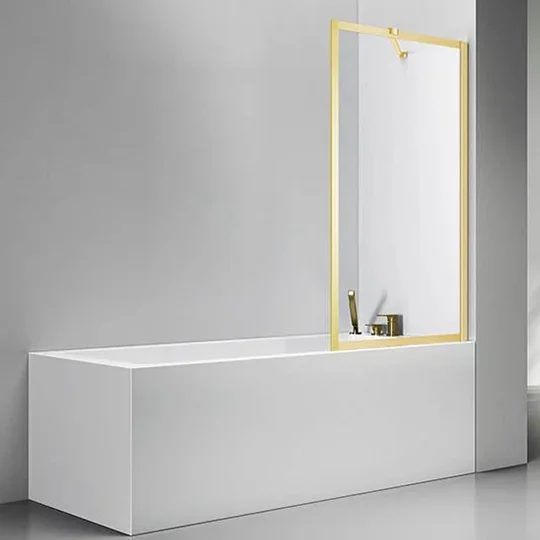 

Шторка на ванну Veconi Palau PL-85G 90x150, брашированное золото