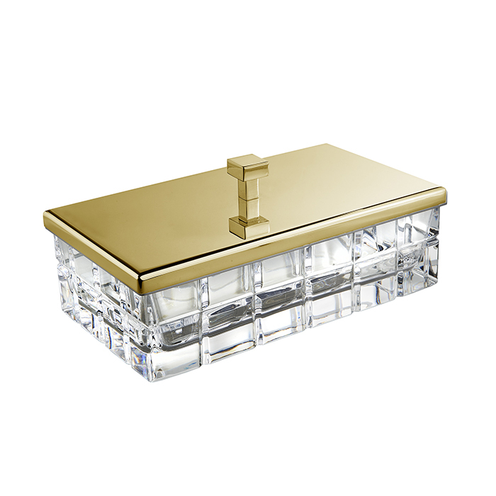3SCPalace Crystal Контейнер с крышкой настольный 23хh10х125 см хрусталь желтыйлатунь цвет Polished Gold 24Kt 109729₽