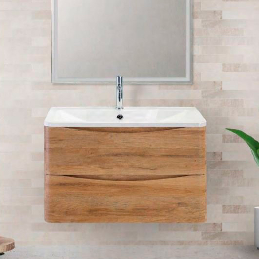 

Тумба с раковиной BelBagno Acqua 80 подвесная, rovere rustico