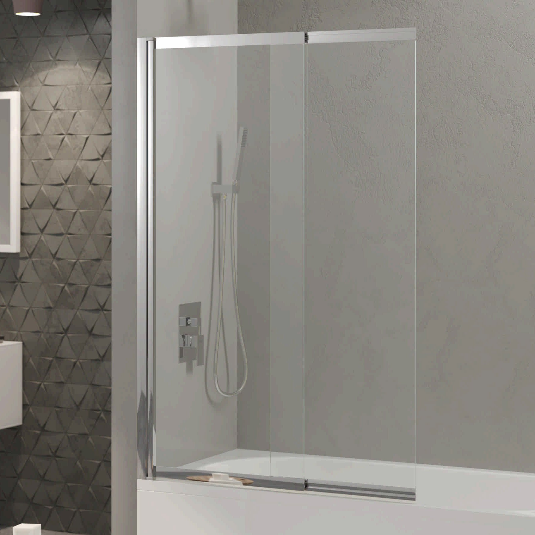 

Шторка на ванну Berges River S Slider 065014 98 см, профиль хром, стекло прозрачное