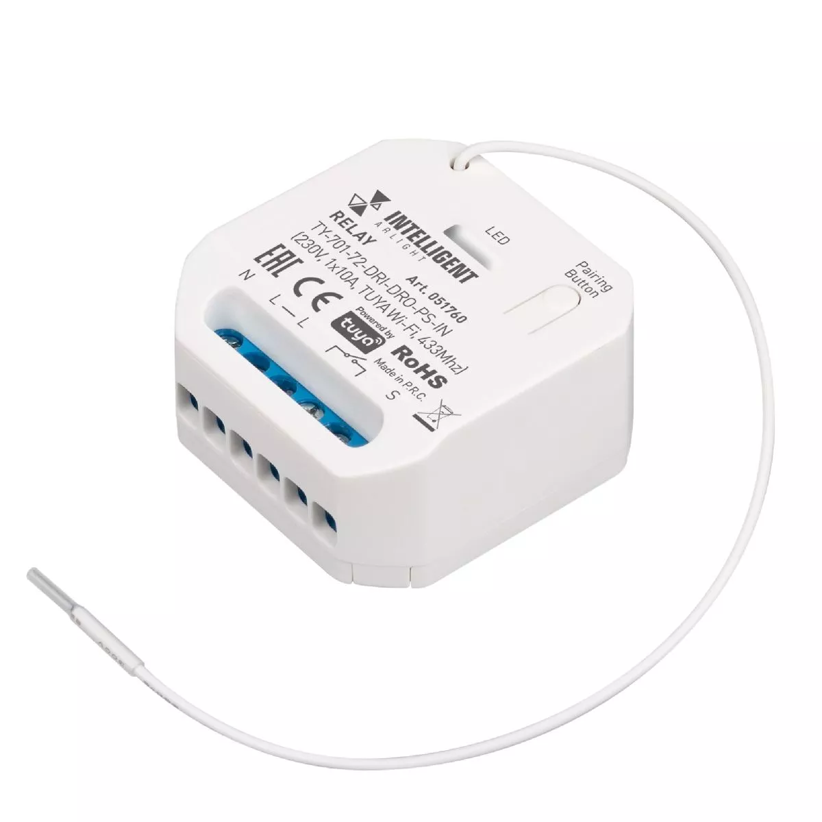 

Релейный модуль Arlight TY-701-72-DRI-DRO-PS-IN (230V, 1x10A, TUYA Wi-Fi, 433Mhz) 051760