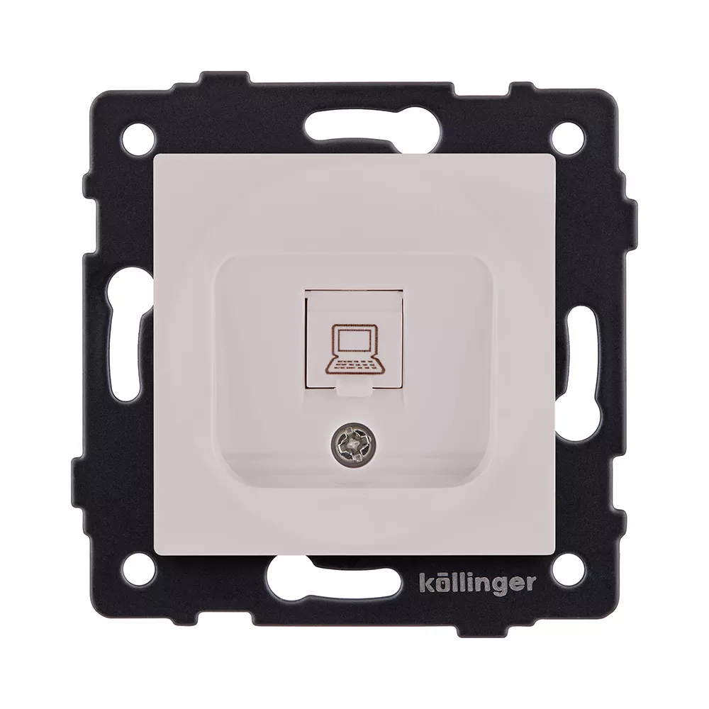 Розетка Ethernet RJ45 Cat.6, кашемир матовый Kollinger REA-018CM для Aspekt, Eleganz, Reflex