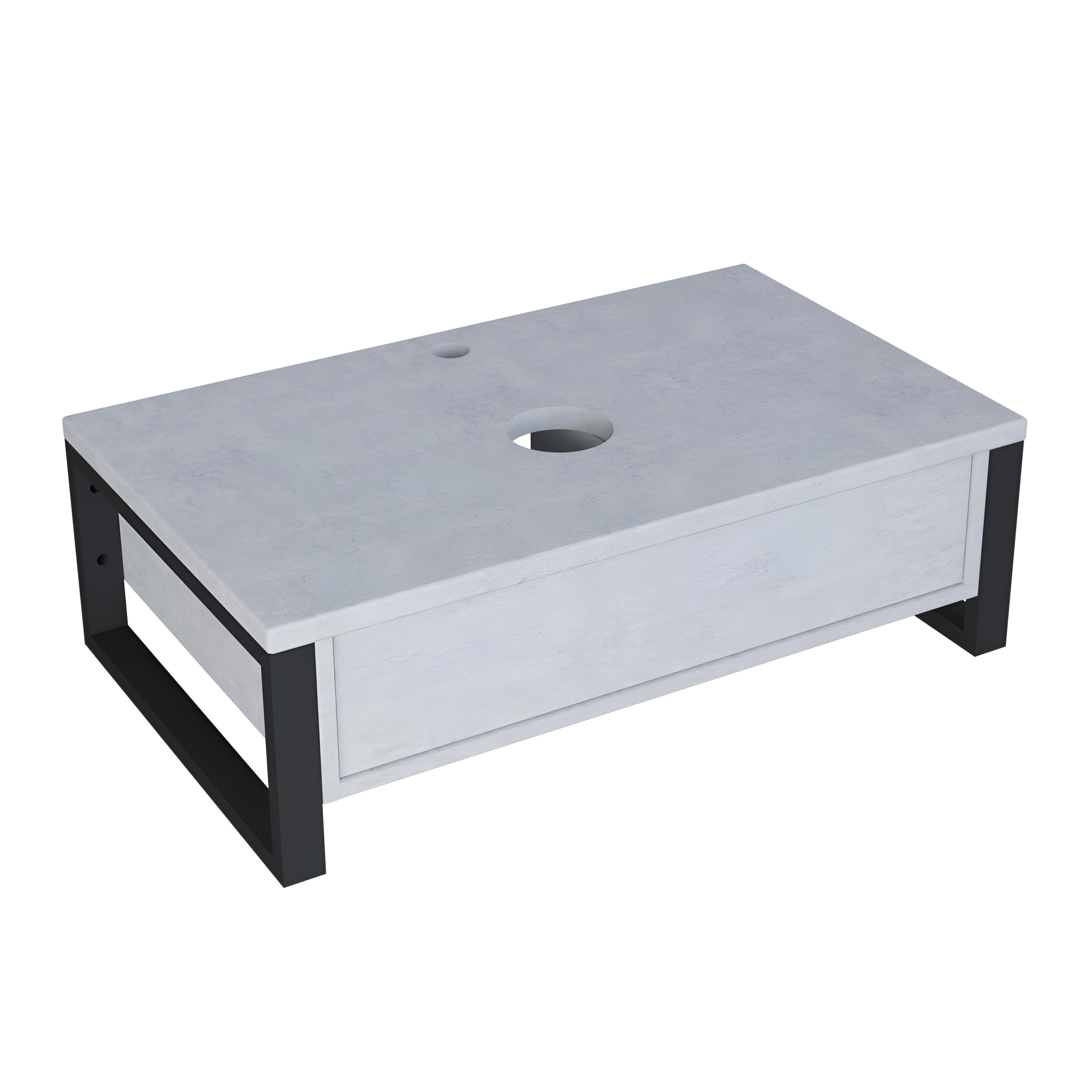 

Тумба под раковину со столешницей 1MarKa Grunge Loft 70, бетон светлый