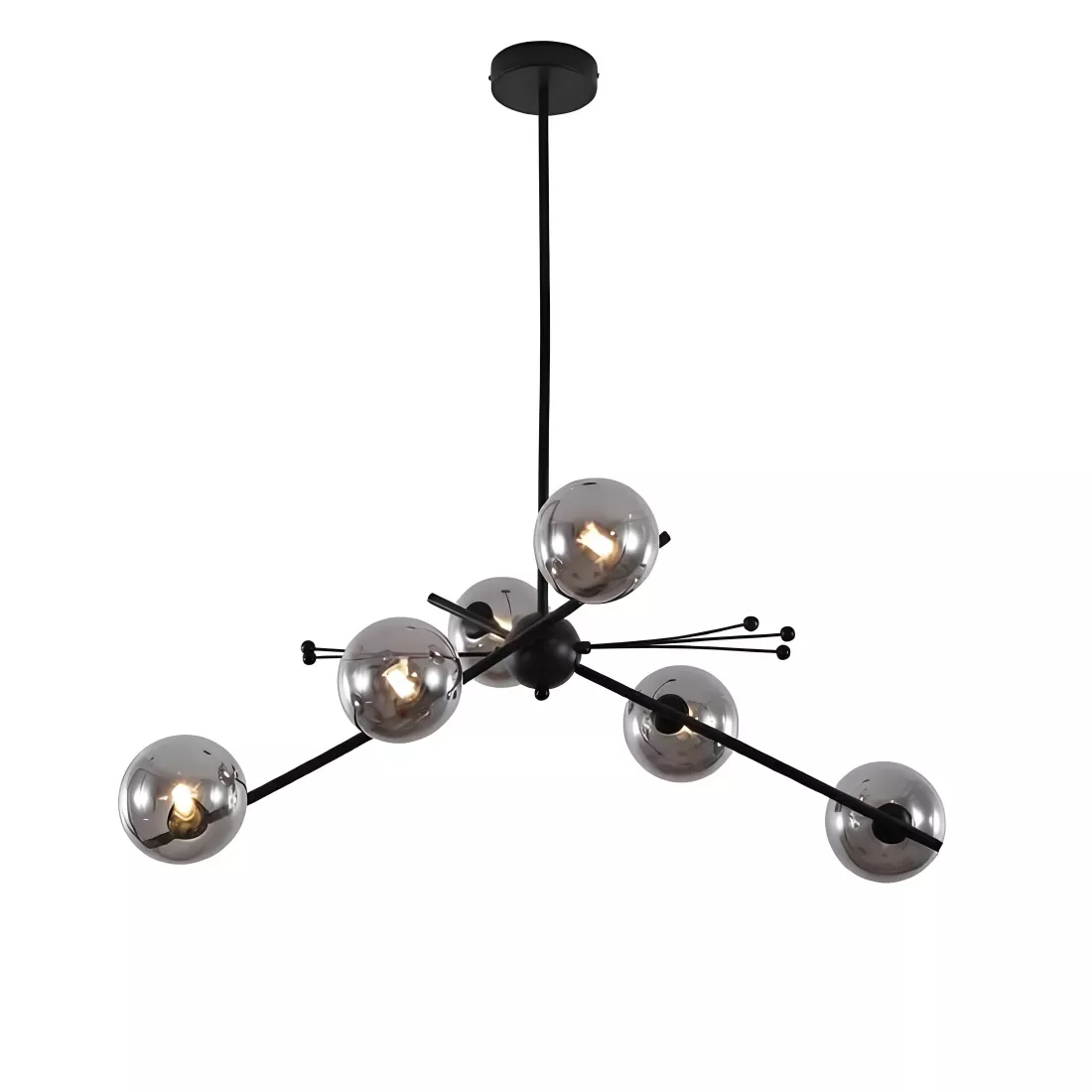Люстра на штанге Delight Collection 9303P-6 black/smoky