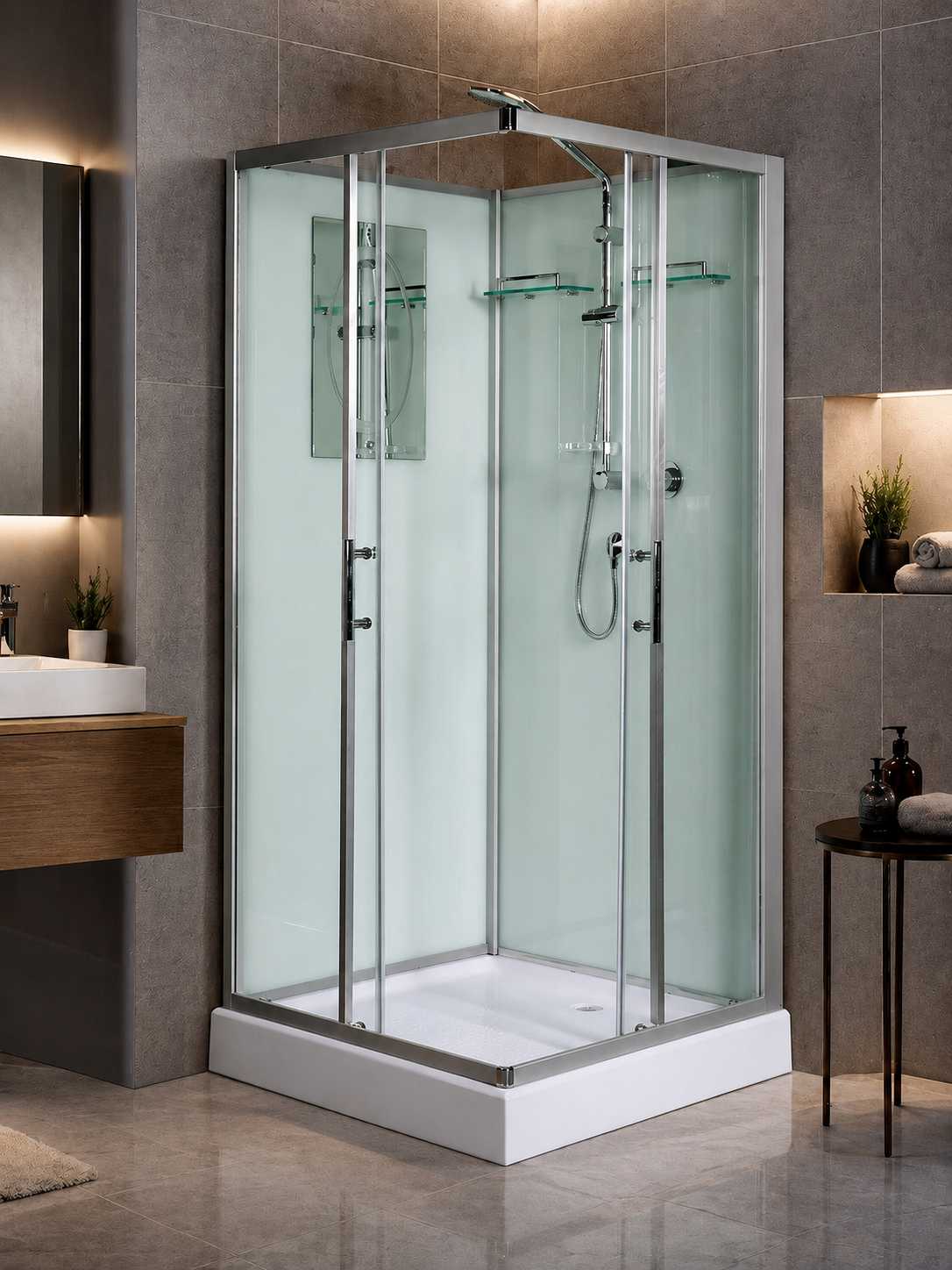 Душевая кабина Weltwasser WW500 Laine 901 90х90 10000003259 профиль хром, стекло прозрачное