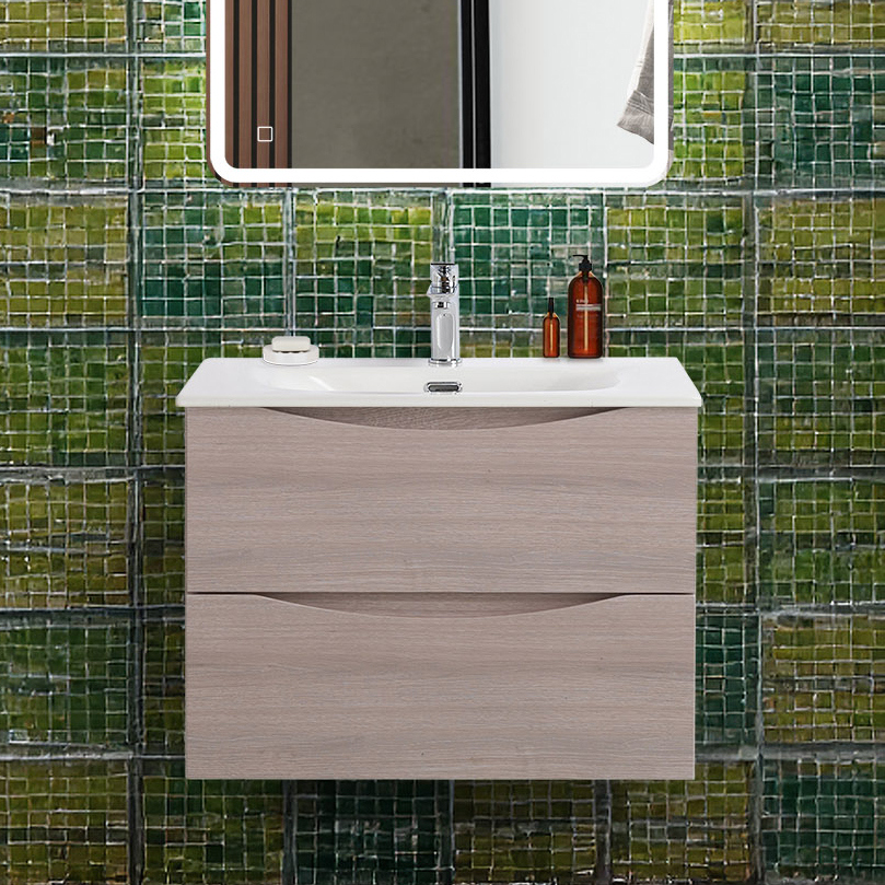 

Тумба с раковиной BelBagno Marino-cer-n 70 подвесная, rovere grigio