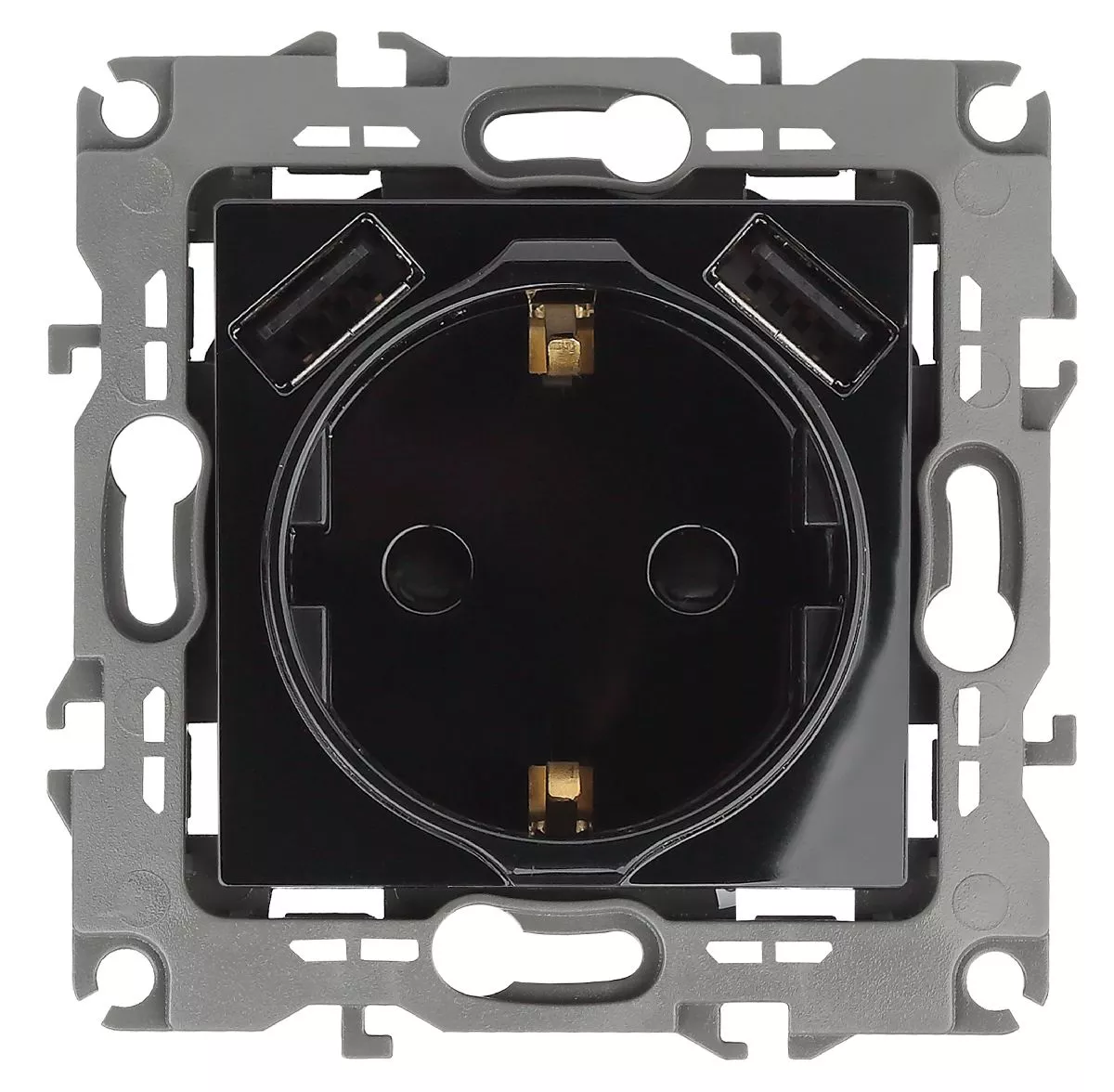 

Розетка 2P+E со шторками и 2xUSB Эра 12-4109-06 Б0047845
