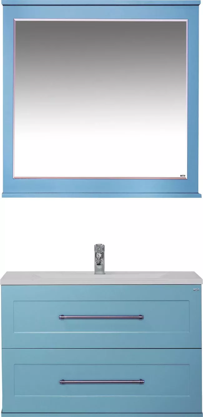 

Мебель для ванной Misty Марта 80 подвесная, голубая матовая, Голубой