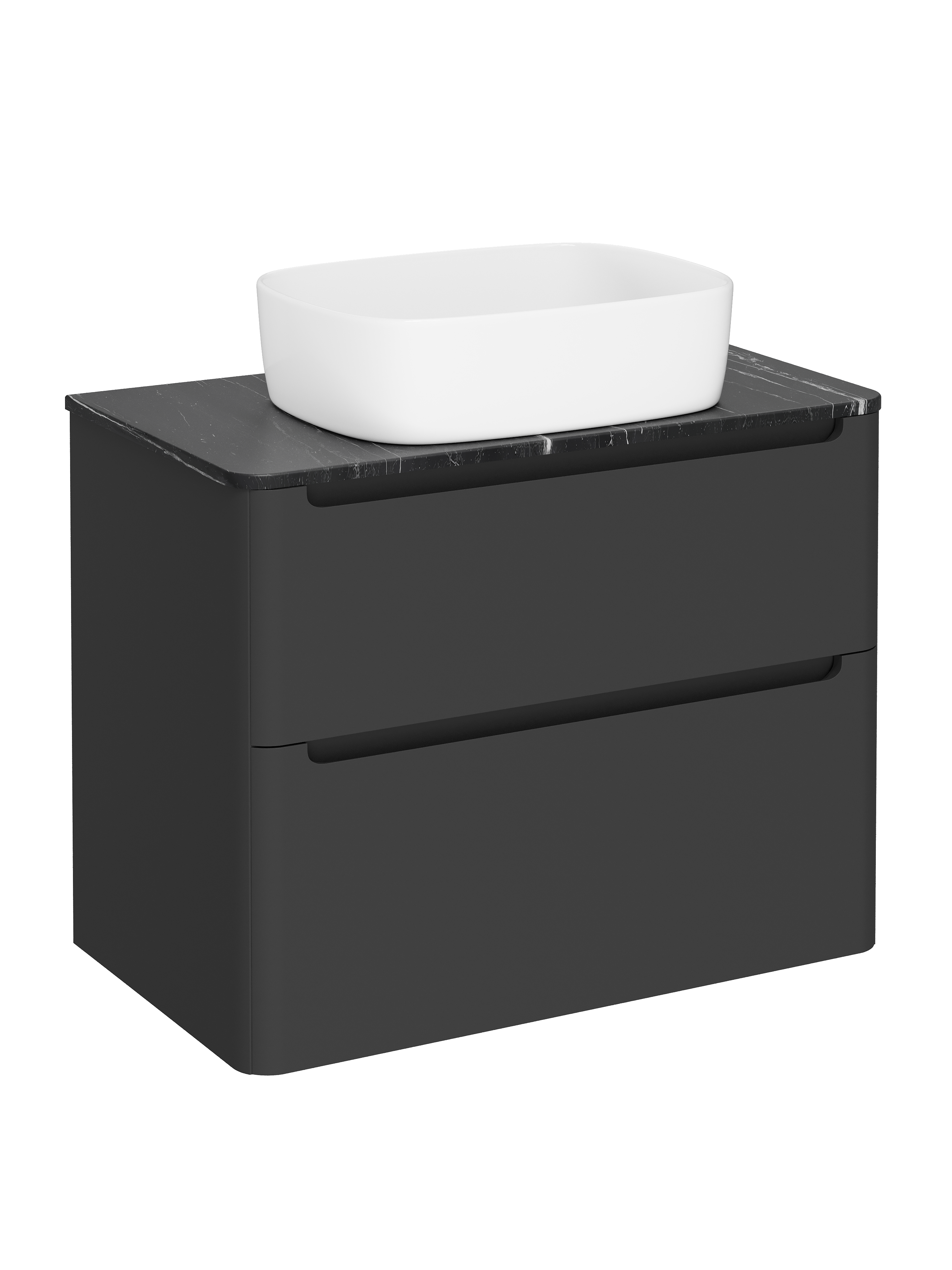 

Тумба с раковиной STWORKI Монтре 80 антрацит, столешница черный мрамор, раковина Берген S21410WH