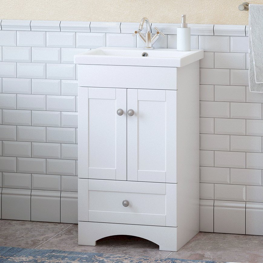 

Тумба под раковину без столешницы Corozo Техас 50 напольная, матовая белая