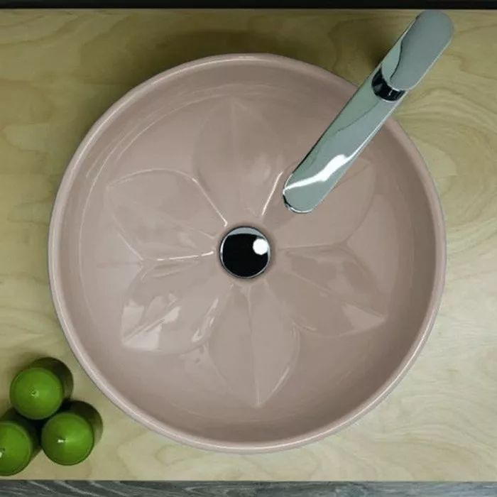 

AZZURRA FLEUR Раковина накладная круглая диаметр 45хh16см, без отв. под смеситель, цвет Tortora