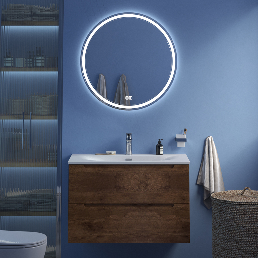 

Мебель для ванной комнаты BelBagno Etna 80 rovere moro, раковина BB-8099-80