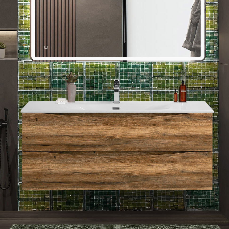 

Тумба с раковиной BelBagno Marino-cer-n 120 подвесная, rovere rustico