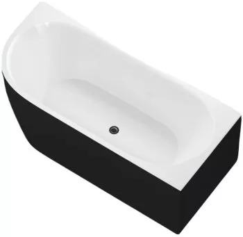 Ванна FAMILY ELEGANT B 1800х800 мм акрил.,слив-перелив, Белый мат./черный–мат. Black matte (293079)