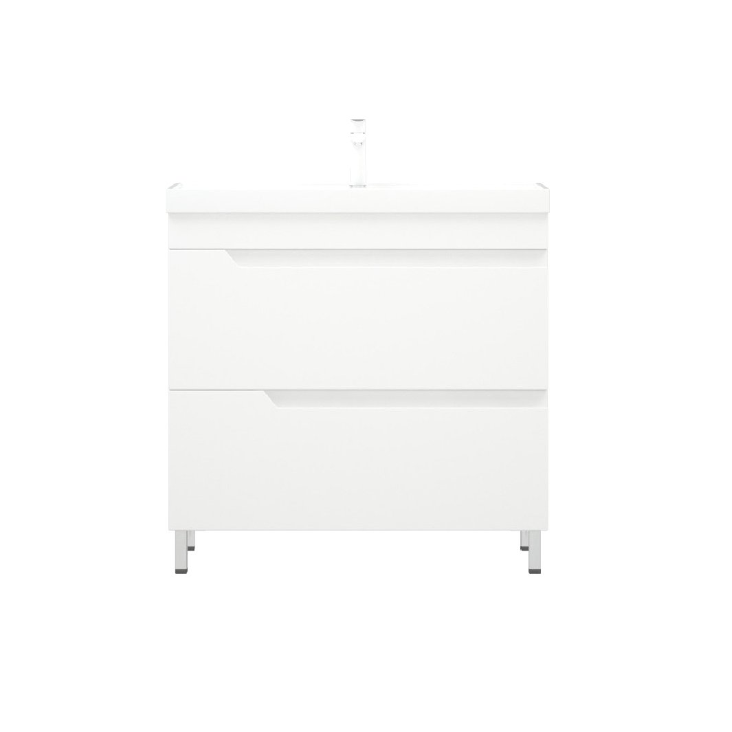 

Тумба с раковиной Corozo Юрма 80 Z2 напольная, глянцевая белая