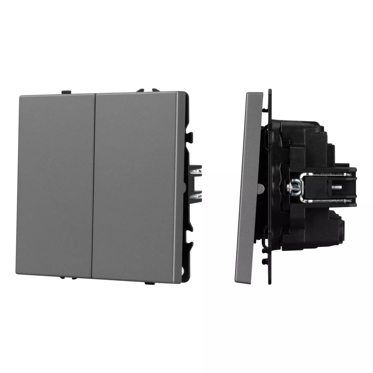 Выключатель перекрёстный 2 кл софт-тач серый базальт Arlight SWT-MKX2-SFPL-GR (250V, 10A) 061793(1)