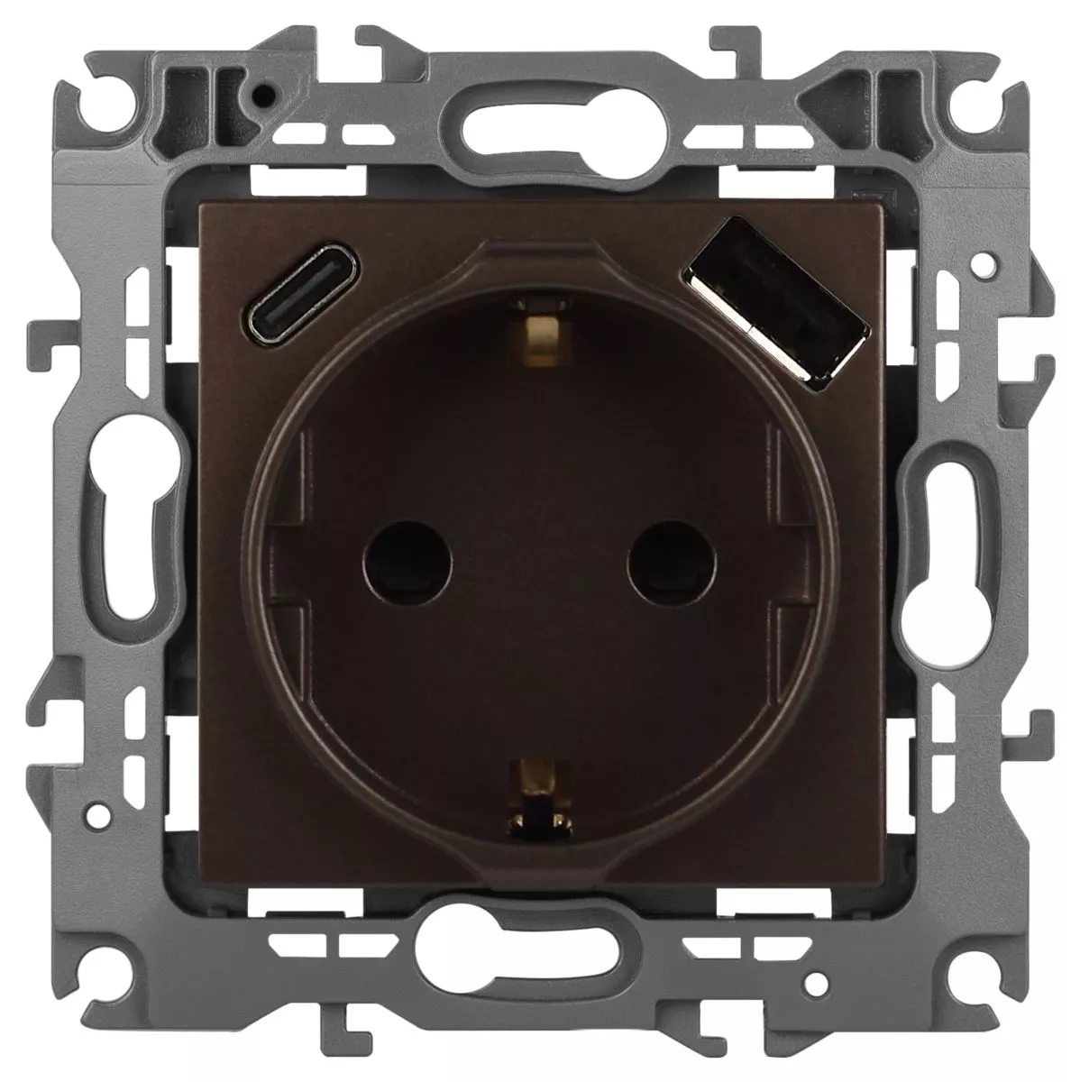 

Розетка со шторками с USB type-A+C Эра 12-4108-13 Б0067757