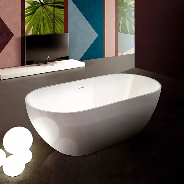 

TREESSE (Clivia) Ванна 1600x750x570 мм, отдельностоящая, из композита Solid Surface, белый матовый