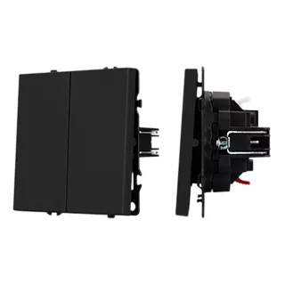 

Механизм выключателя двухклавишный перекрёстный Arlight SWT-NOBE-MKX2-SFPL-BK (230V, 10A) (Черный оникс) 061790