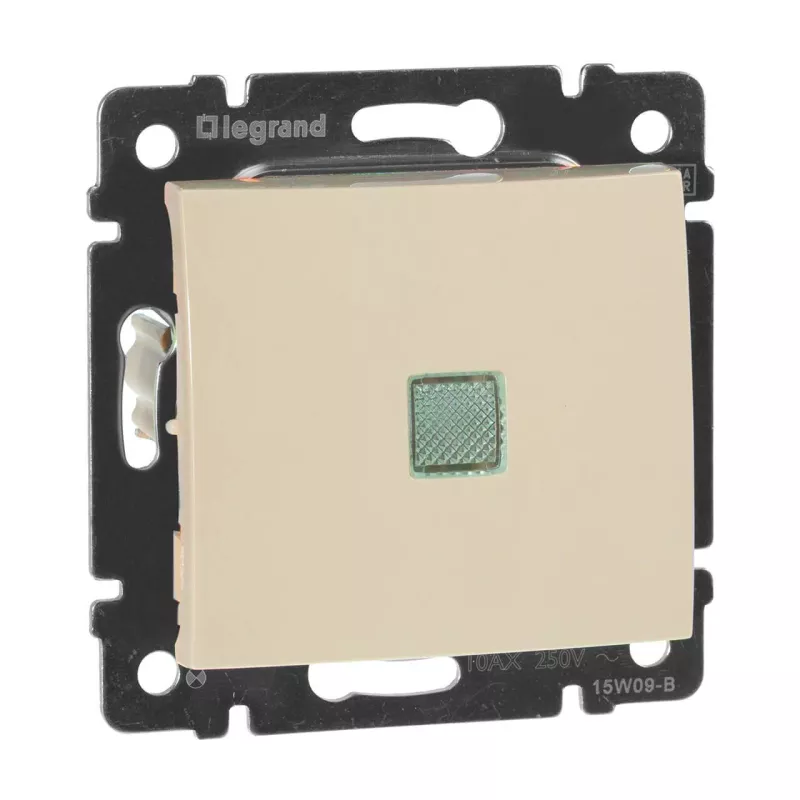 

Переключатель одноклавишный Legrand Valena 10A 250V с подсветкой слоновая кость 774310