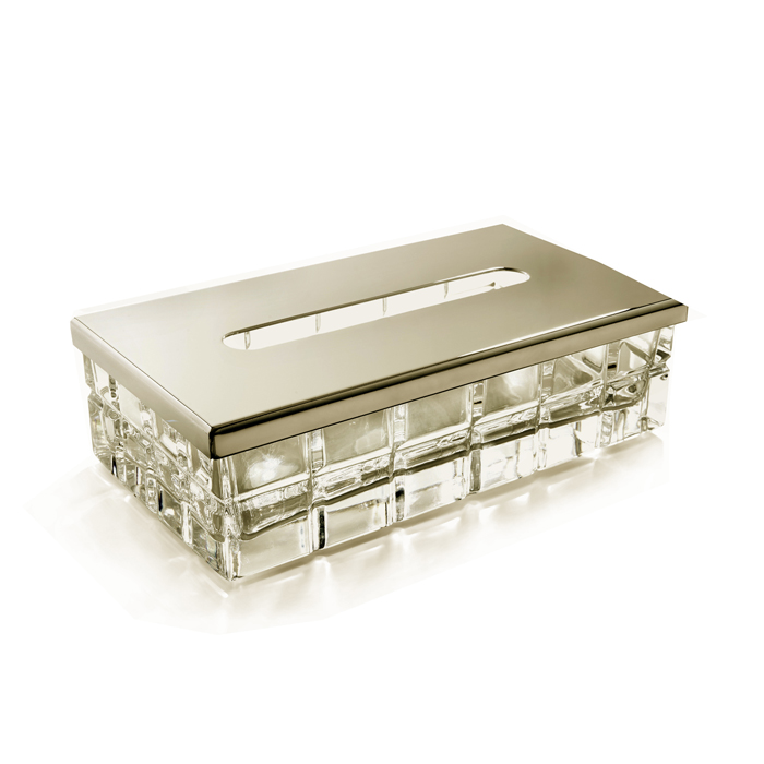 3SC(Palace Crystal) Контейнер для салфеток настольный 23хh7х12.5 см, хрусталь желтый/латунь цвет Polished Gold 24Kt