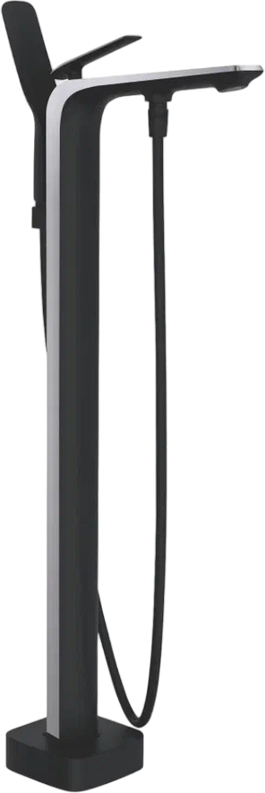 

Напольный смеситель для ванны с душем Rose R1322H черный, хром