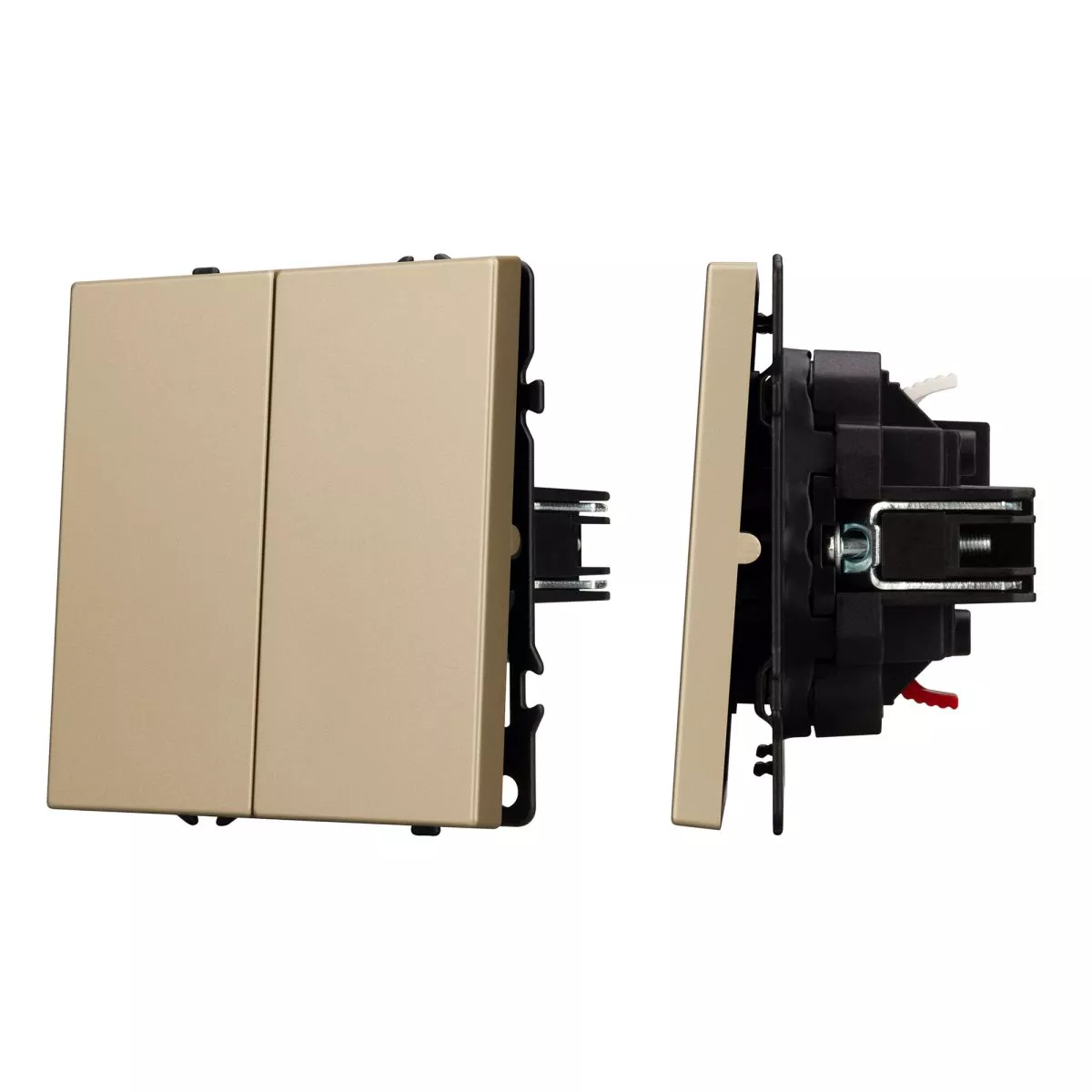 

Механизм выключателя двухклавишный непроходной Arlight SWT-NOBE-MK02-SFPL-GD (230V, 10A) 054253