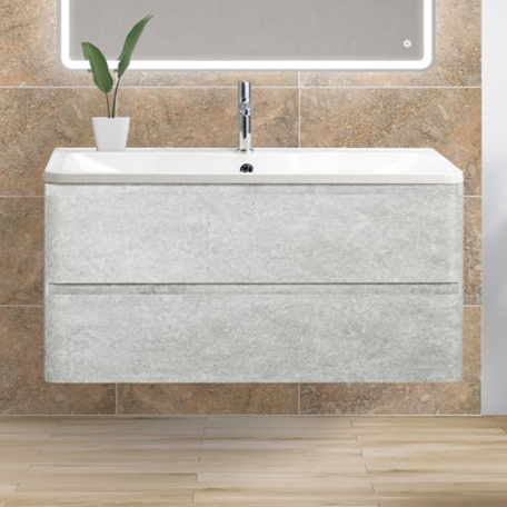 

Тумба с раковиной BelBagno Albano 80 подвесная, cemento verona grigio