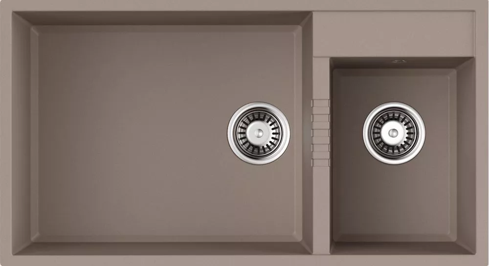 

Мойка кухонная двойная Omoikiri Tedori Tetogranit 85x46.5 бежевый матовый