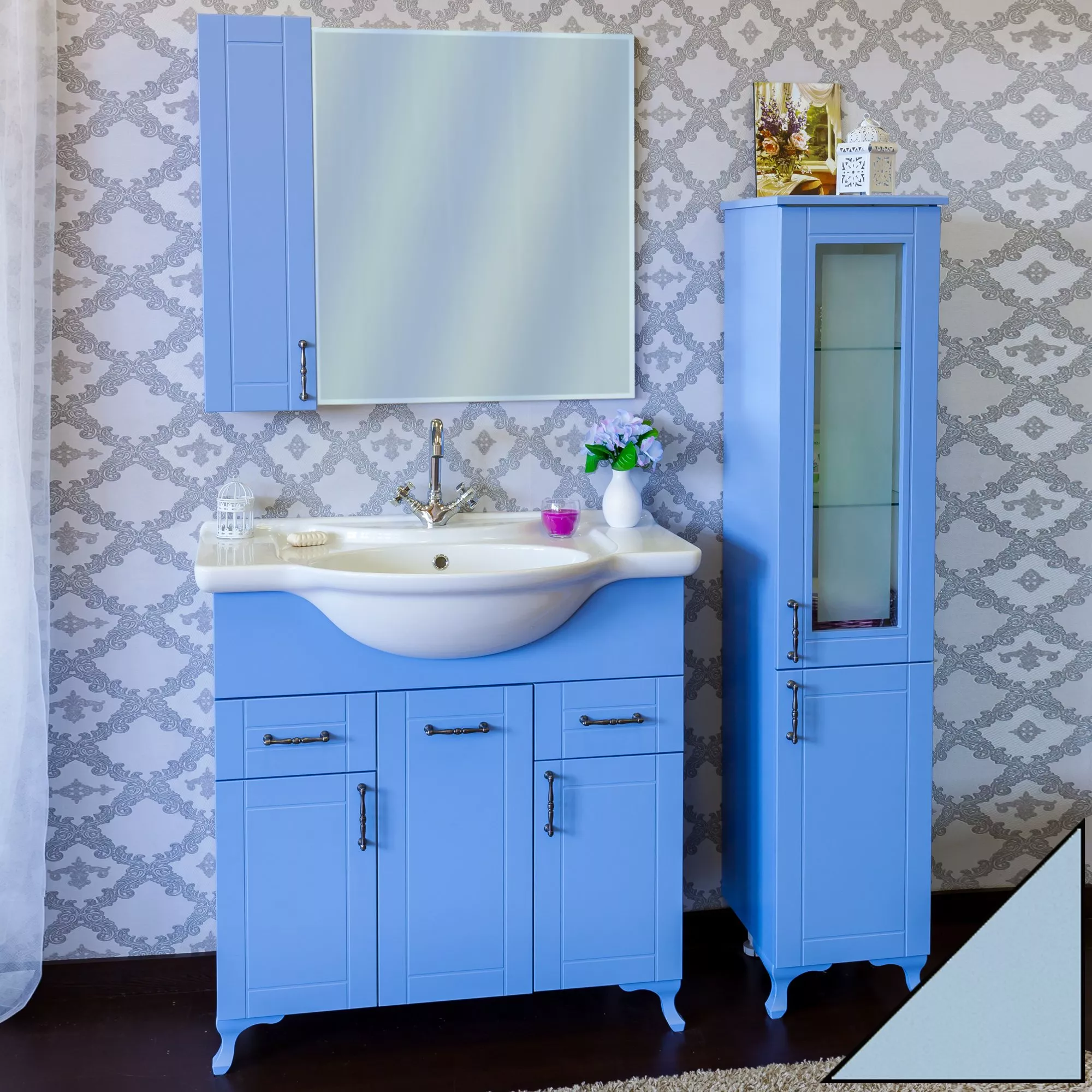 Мебель для ванной Sanflor Глория 85 серая, цвет серый - фото 1