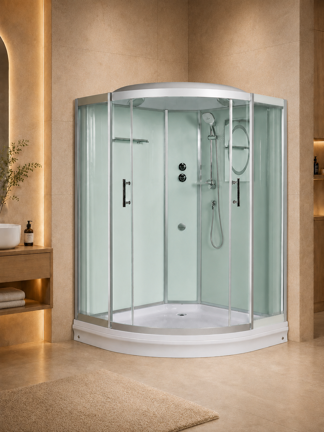 Душевая кабина WeltWasser WW500 Emmer 11015-2 110x110 10000004651 профиль хром, стекло прозрачное