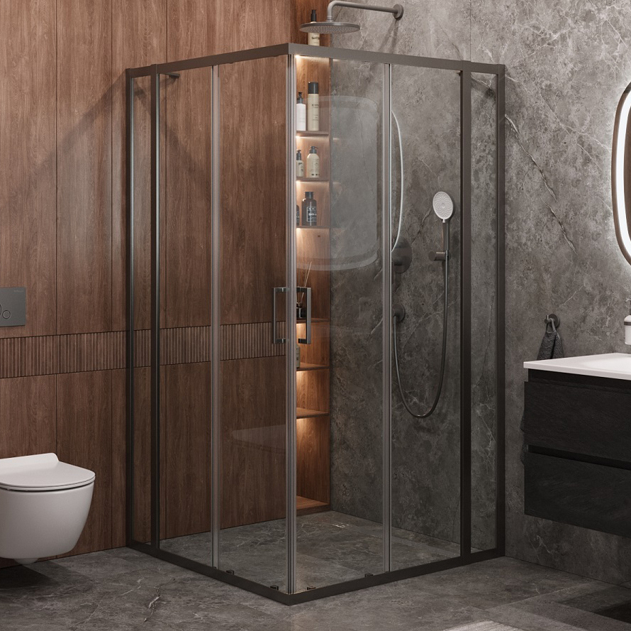 

Душевой уголок Cezares Molveno A 22 100+20 C GM IV 120х120 см, профиль оружейная сталь, стекло прозрачное