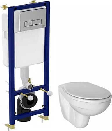 

Комплект Система инсталляции для унитазов Ideal Standard W3710AA 4 в 1 + Крышка-сиденье Ideal Standard Ecco W302601 петли хром + Чаша для унитаза