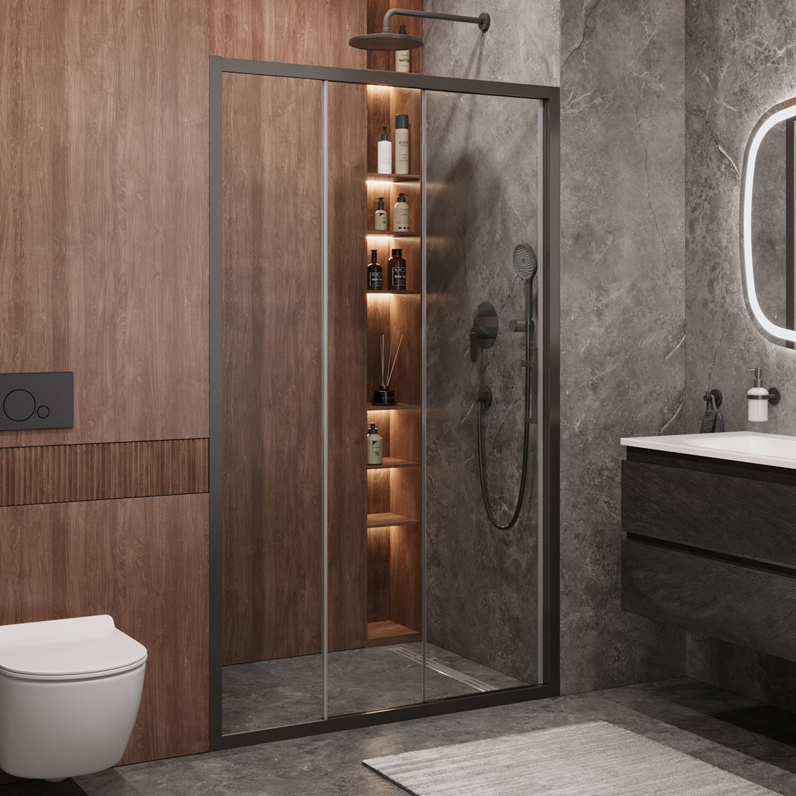 

Душевая дверь в нишу Cezares Molveno BF 3 120 C GM IV 120 см, профиль оружейная сталь, стекло прозрачное