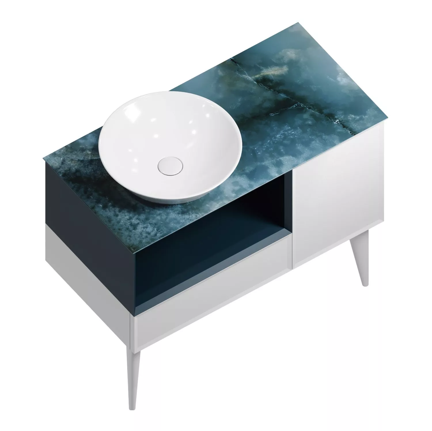 Комплект мебели Kerama Marazzi Cono 97 белый/синий матовый - фото 1