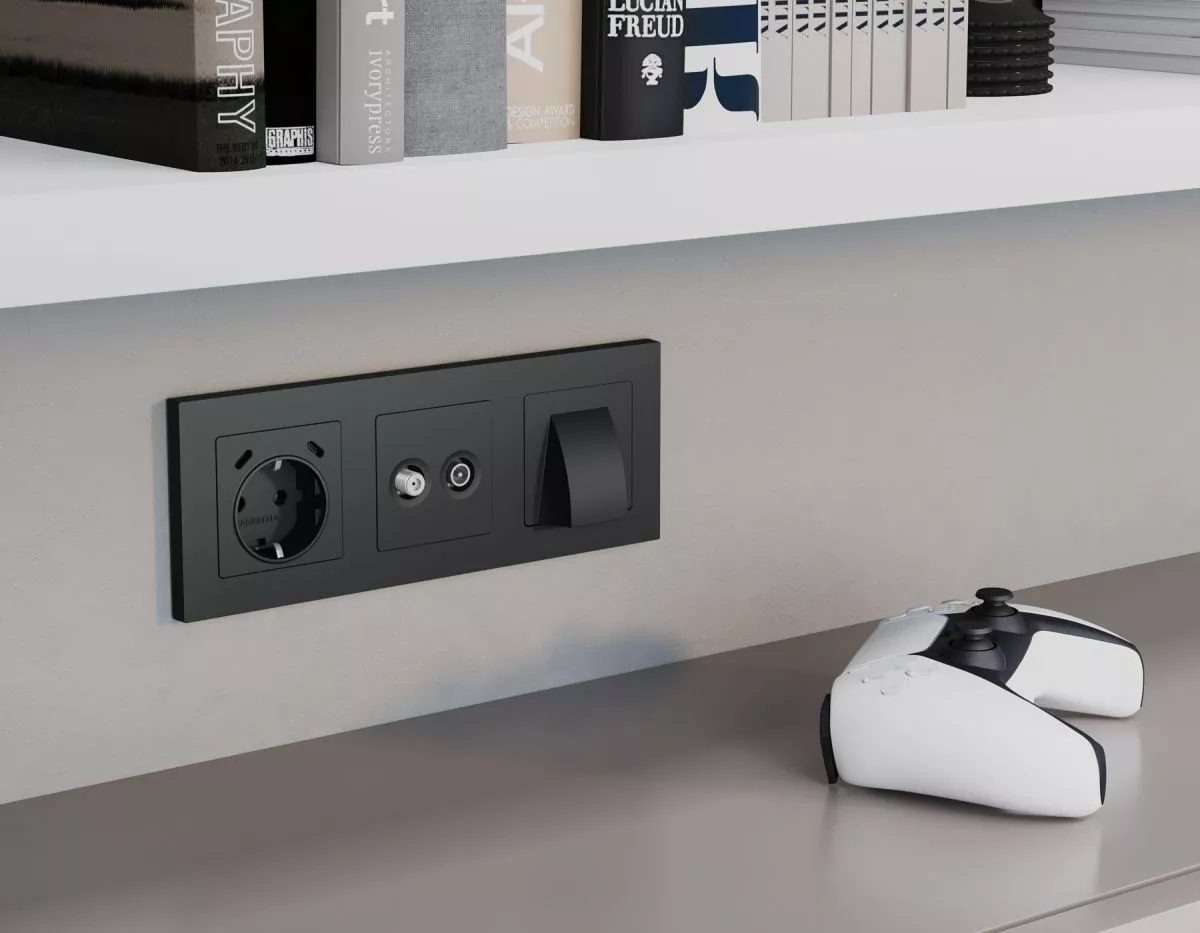 

Комплект механизма электрической розетки 2USB С+C 20W с/з на винтовых зажимах 16A-250V Alfa Графит мягкое касание Quant Ambrella Volt MA910510 (AP9105, VM165)