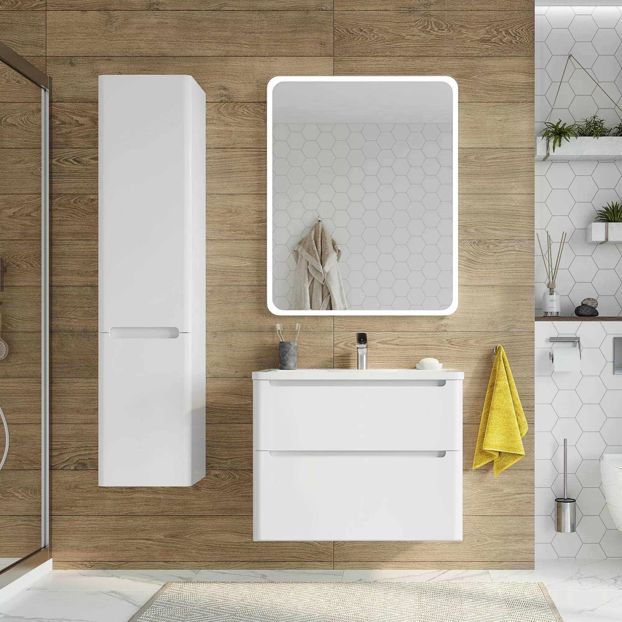 Комплекты мебели  Santehnika Room Мебель для ванной STWORKI Монтре 80 белая
