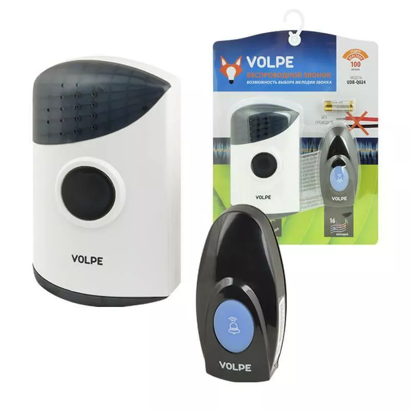 

Звонок беспроводной Volpe UDB-Q024 W-R1T1-16S-100M-WH UL-00002400