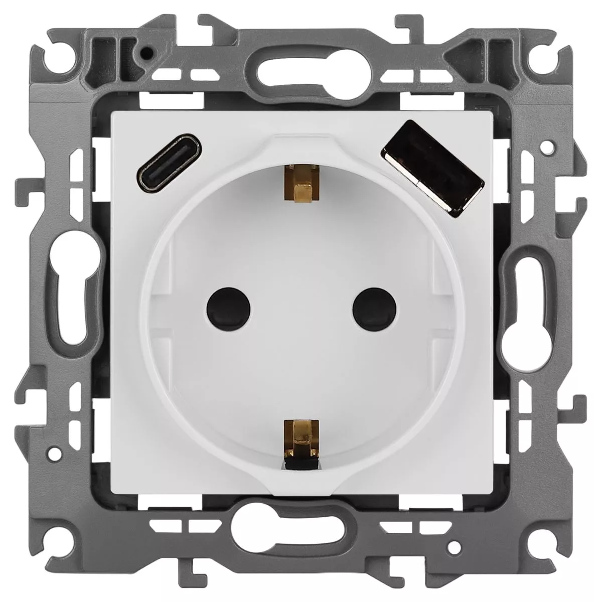 

Розетка со шторками с USB type-A+C Эра 12-4108-01 Б0067752