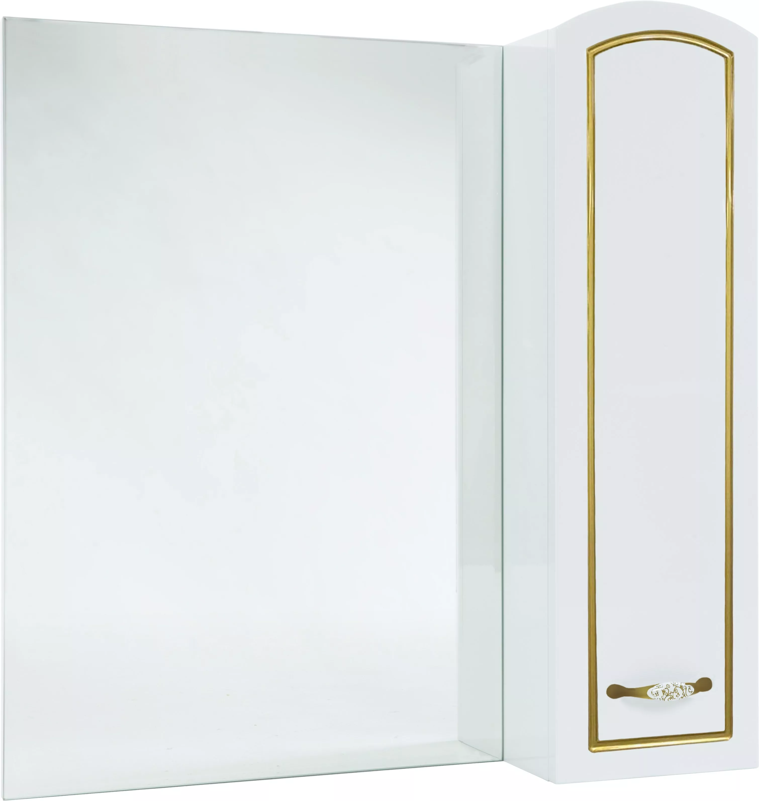 Зеркало-шкаф Bellezza Амелия 70 R, белое, патина золото 4610311001380 - фото 1
