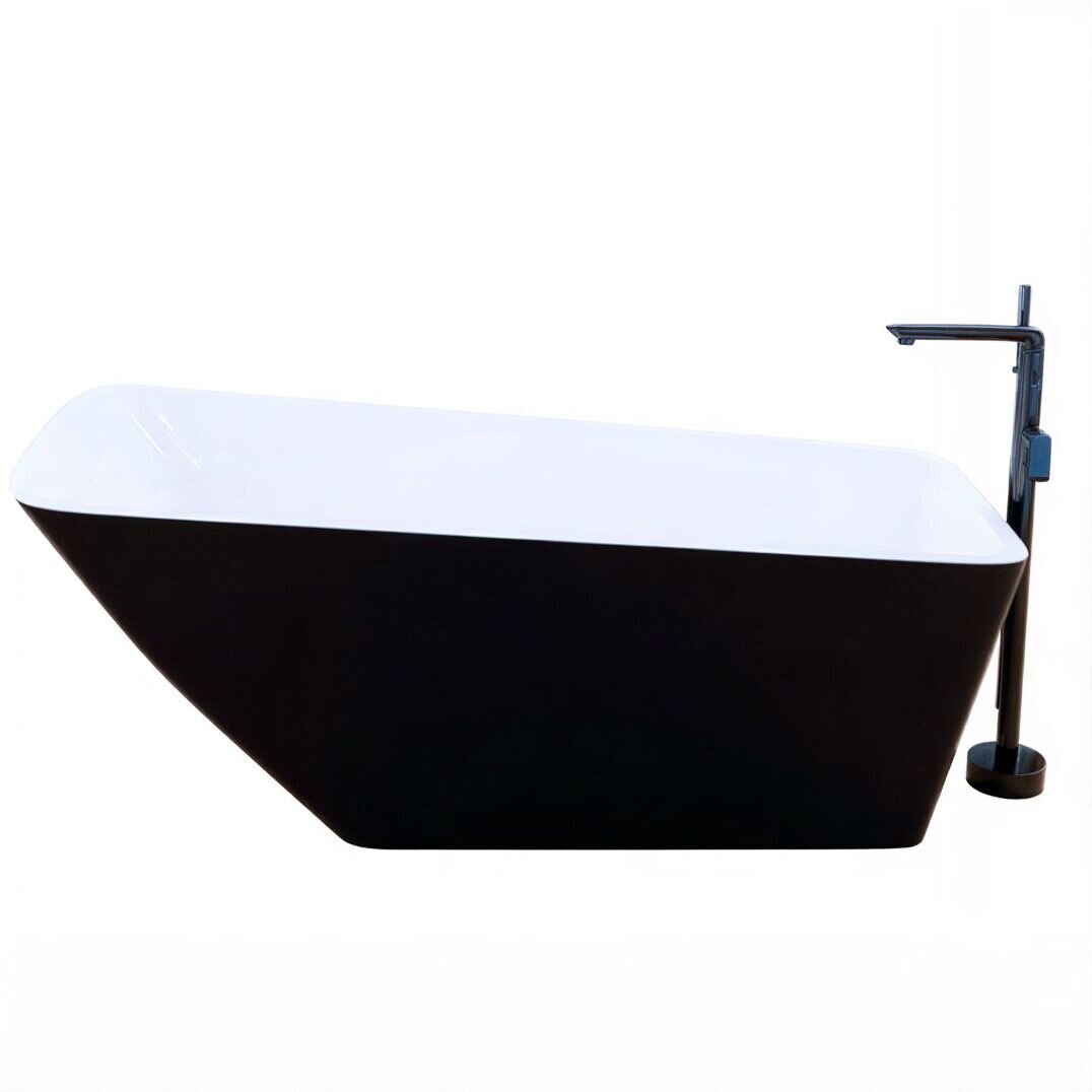 Отдельностоящая ванна Frank F6106 White/Black АКЦИЯ