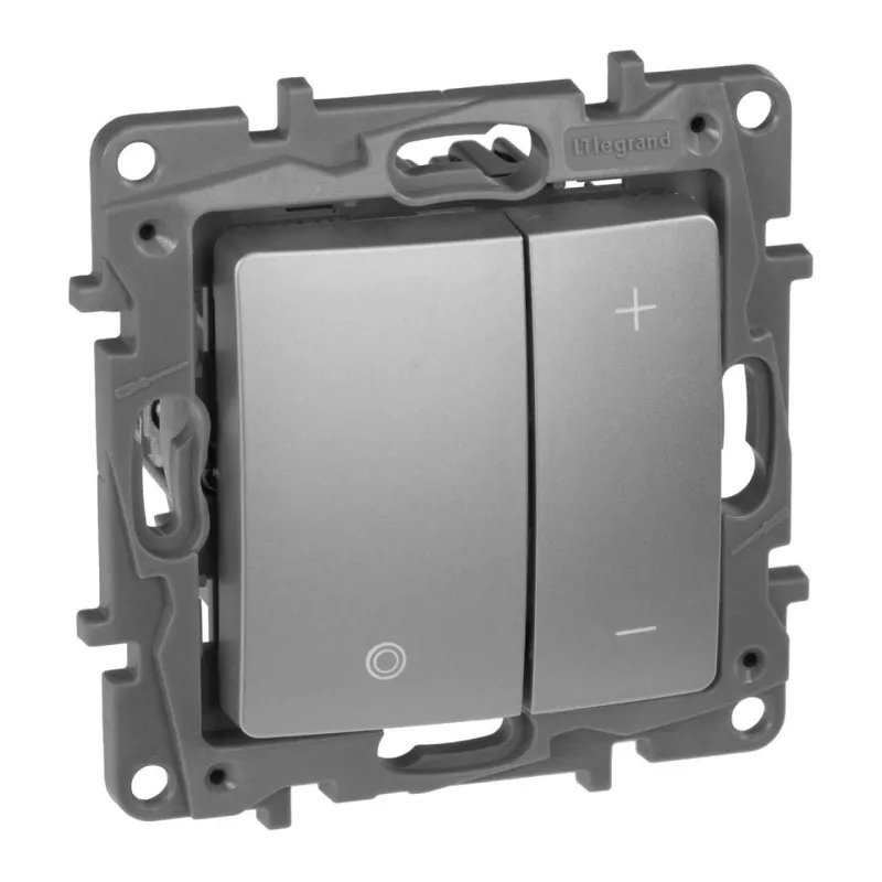 

Диммер кнопочный Legrand Etika без нейтрали 400W алюминий 672418