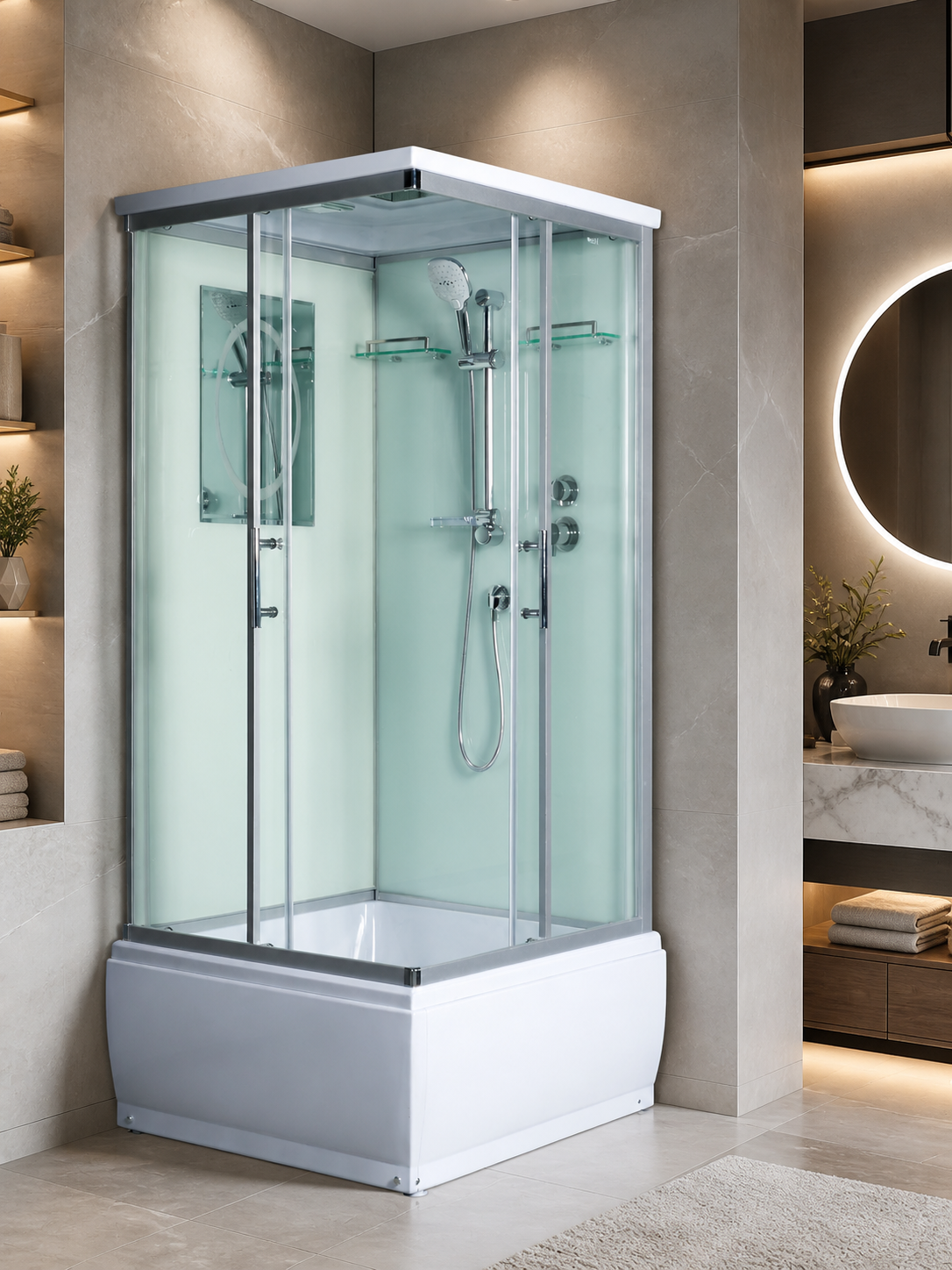 Душевая кабина Weltwasser WW500 Aller 902 90х90 10000003255 профиль хром, стекло прозрачное