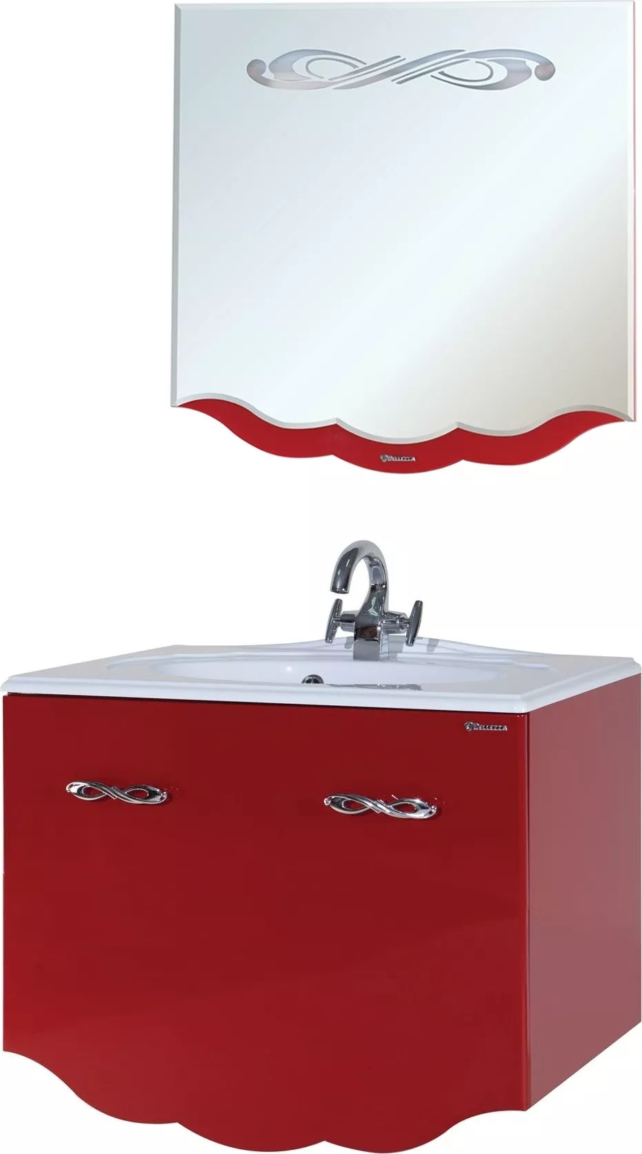 Мебель для ванной Bellezza Версаль 100 красная 1 внутренний ящик, размер 100, цвет белый - фото 1