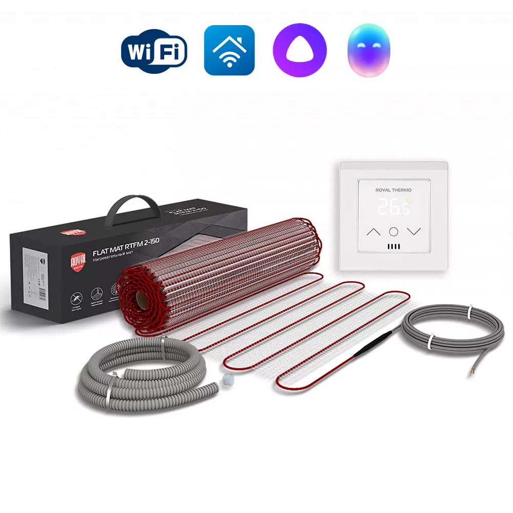 

Мат нагревательный Royal Thermo Flat Mat RTFM 2-150-2 с терморегулятором RTS-16