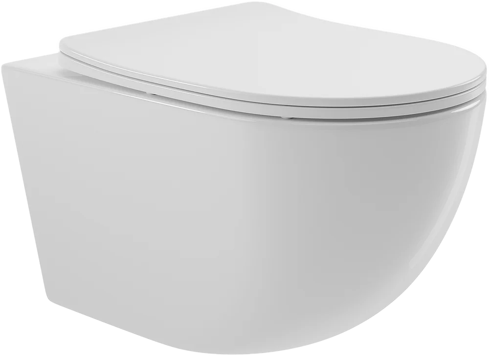 Унитаз подвесной Aqueduto Ovo с сиденьем микролифт белый глянцевый